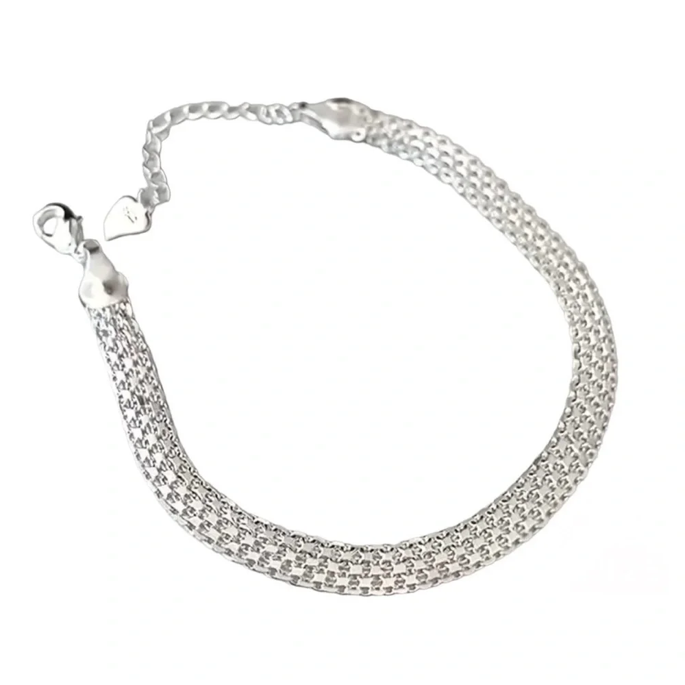 925 Sterling Silver Thick Chain Adjustable Bracelet New in Box